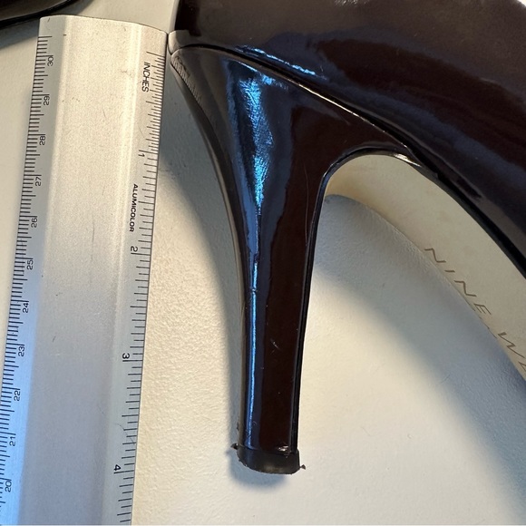 NINE WEST Patent Leather Brown Mary Jane Sandal Heel Ankle Strap Size 8.5 - Picture 11 of 11